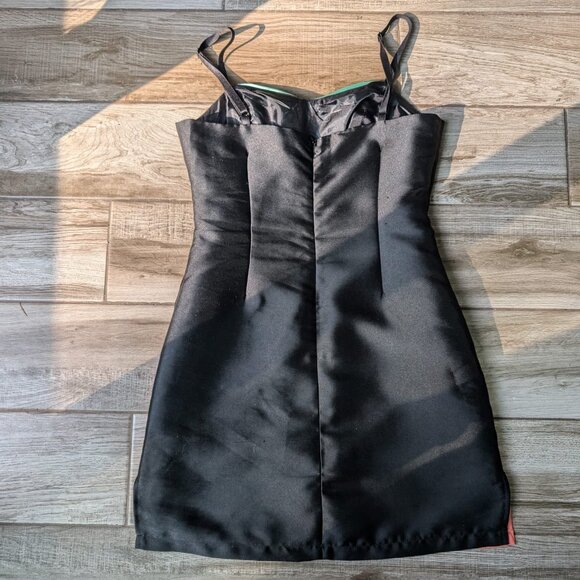 Mustard Seed Women’s Dress Black Coral Green Strapless Look Size M - Picture 5 of 5